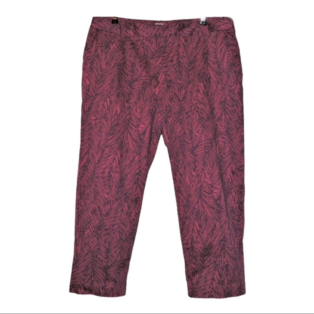 Coldwater Creek Print Pants Fab Fronds Purple 16 - Picture 3 of 4